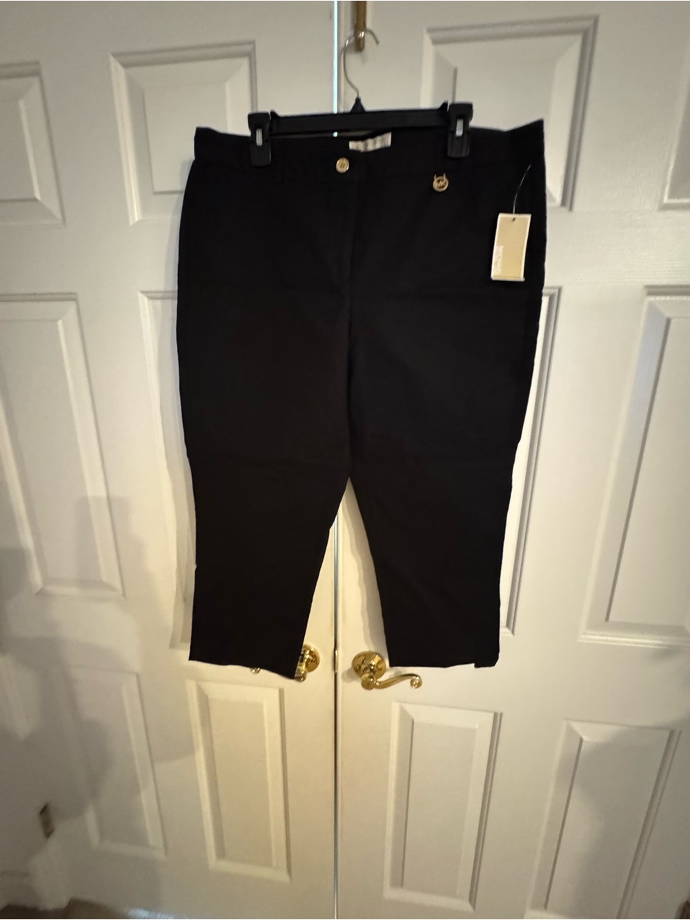 Michael Kors Black Pants with Gold Logo Accent